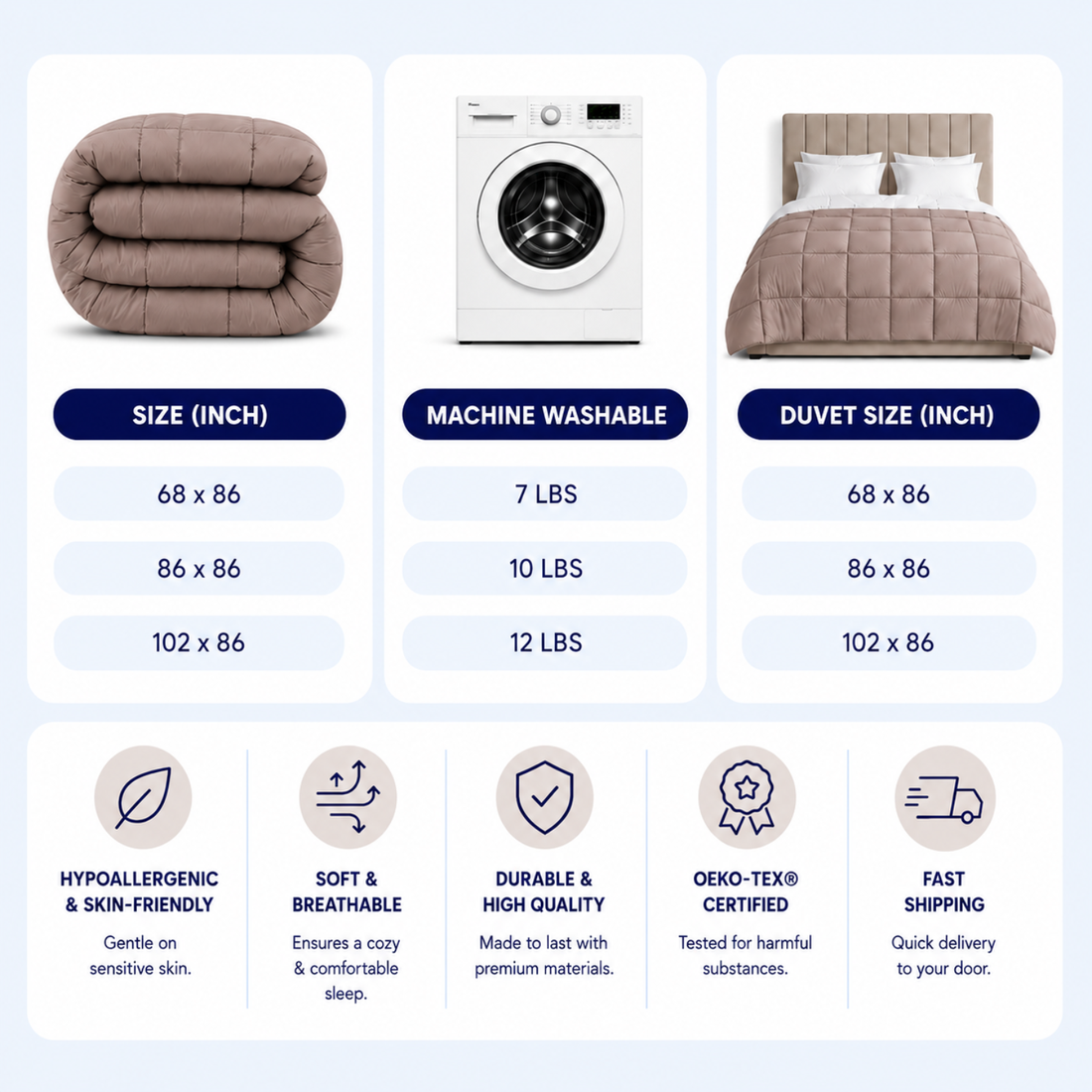 The Everyday Comforter Taupe