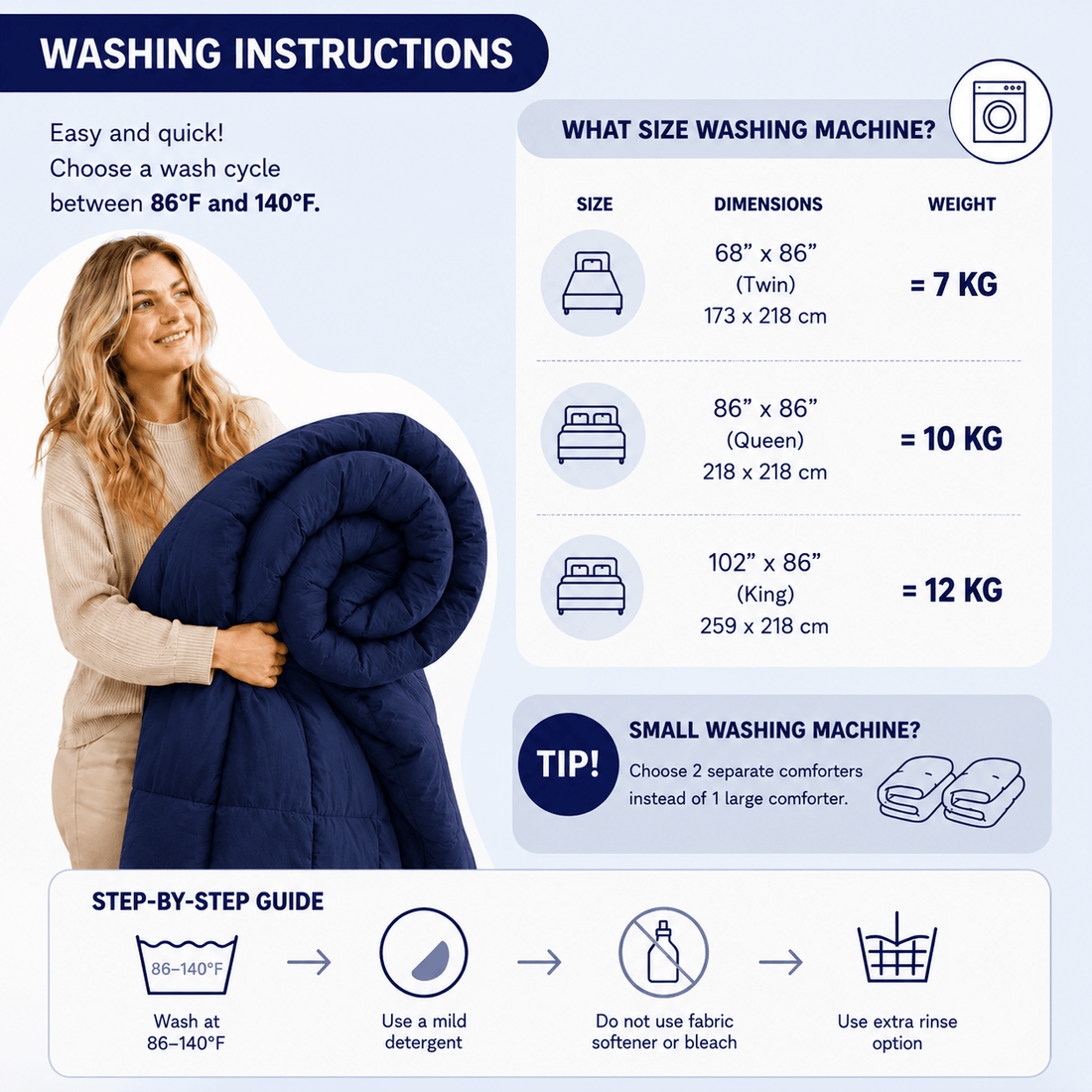 The Everyday Comforter Dark Blue