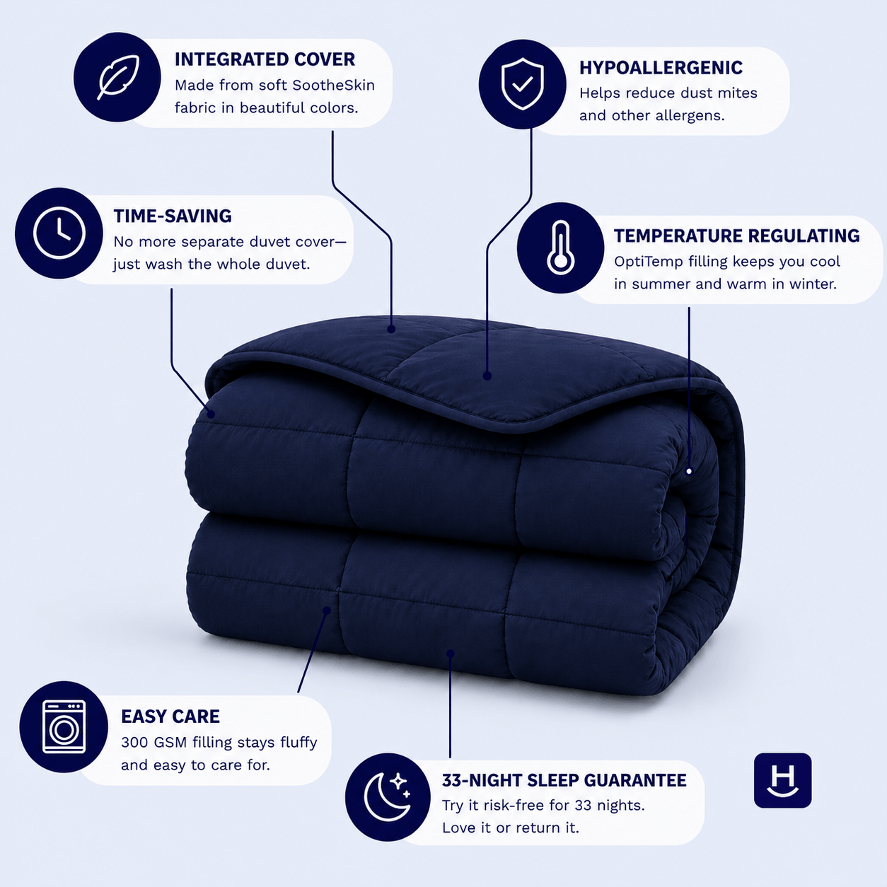 The Everyday Comforter Dark Blue
