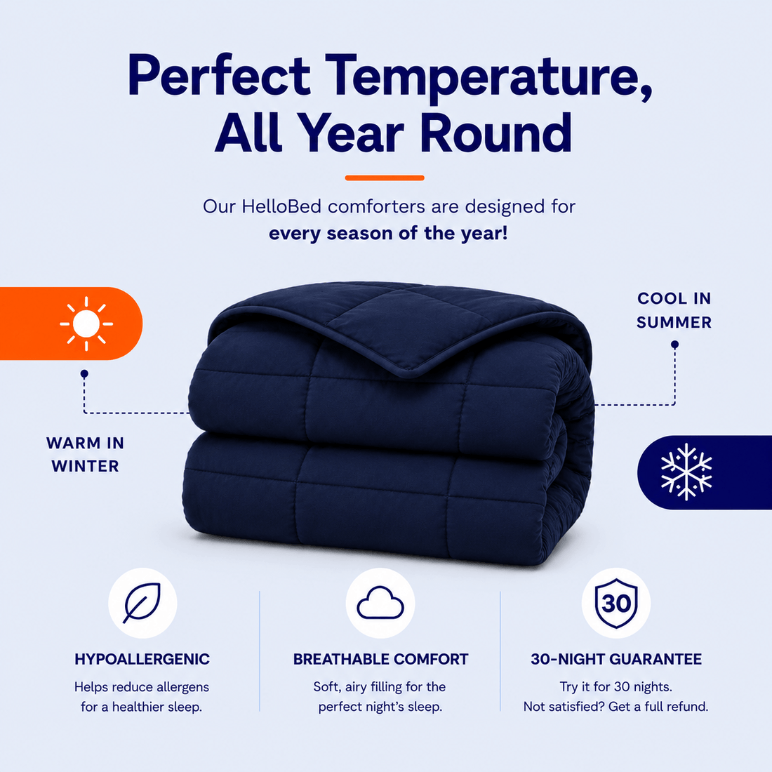 The Everyday Comforter Dark Blue